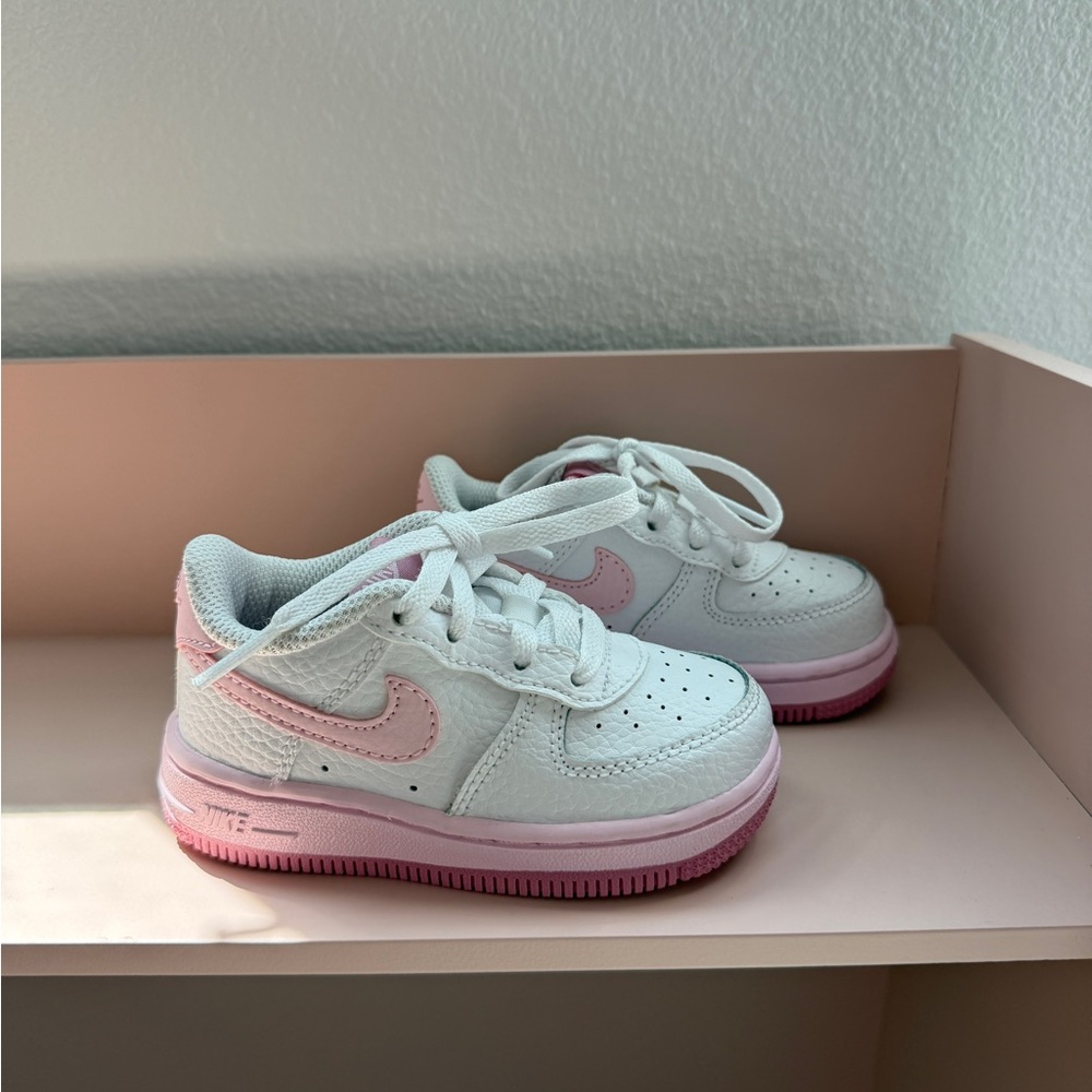 Kids White and Pink Sneakers